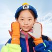FLYING TERN 307 Kids Waterproof Fleece Sports Gloves (Orange) - 6