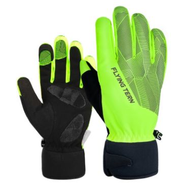 FLYING TERN 315 Windproof Warm Touch Screen Gloves, M, Fluorescent Green - 1