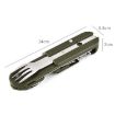Camping Tableware: Stainless Steel Folding Knife, Fork & Spoon Set - 2