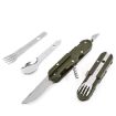 Camping Tableware: Stainless Steel Folding Knife, Fork & Spoon Set - 3