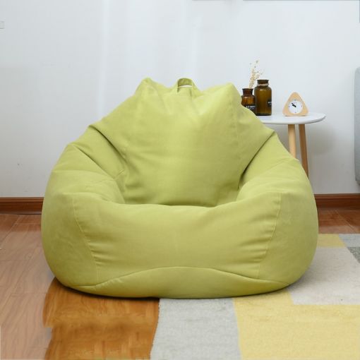 Matcha Green Lazy Sofa Bean Bag Chair Fabric Cover, 90x110cm - 1