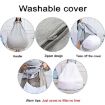 Noble Purple Lazy Sofa Bean Bag Chair Fabric Cover 90x110cm - 5