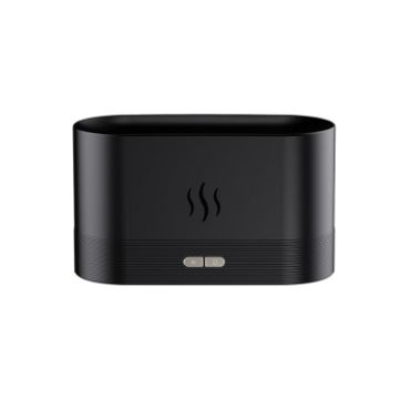 Black 7 Color Flame Aromatherapy Machine Air Humidifier - 1