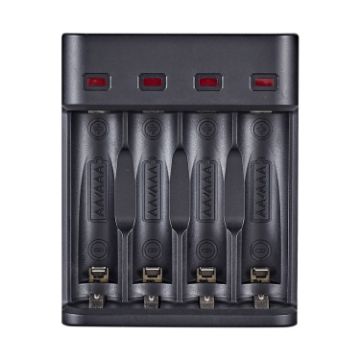 BMAX BH-804U AA/AAA 4 Slot USB Charger with Rechargeable Batteries - 1
