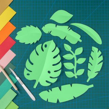 Parrot Green Paper-cut Leaf Ornaments Photography Props - 1