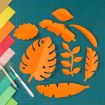 Orange Red Paper-cut Leaf Ornaments for Photography Props - 1
