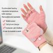 Winter USB Heated Half Finger Gloves with Cover, Free Size, Blue - 2