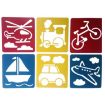 Kids DIY Drawing Stencil Board - Colorful Hollow Design (H-05) - 1