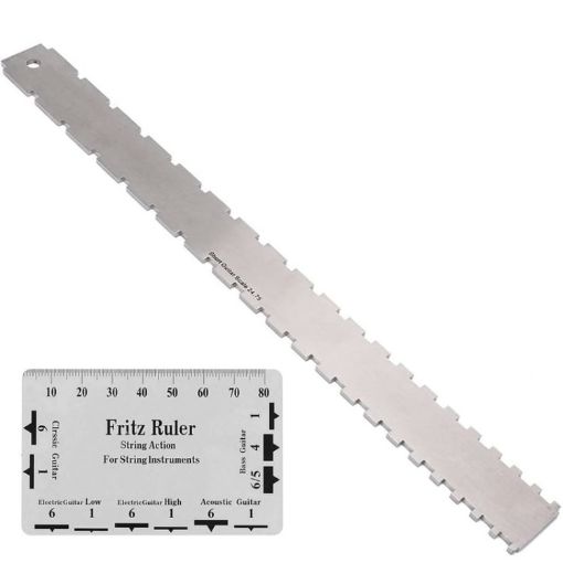 GNR3 Stainless Steel Bass Guitar Neck Ruler, Double Teeth Style - 1