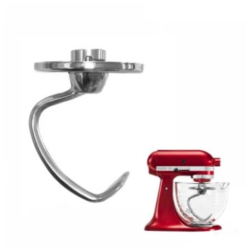 KitchenAid 5QT Stainless Steel Dough Hook for Stand Mixer Accessories - 1