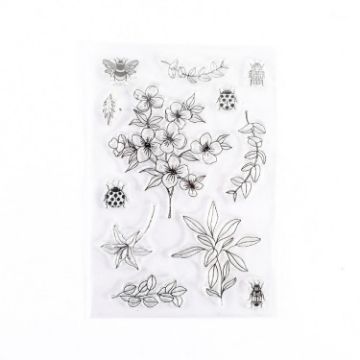Vintage Botanical Flora & Fauna Clear Silicone Stamp Set (5 PCS) - 1