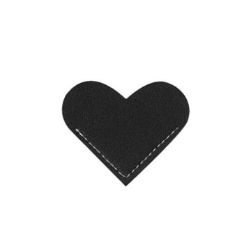 Heart Shaped Black PU Leather Bookmark - Mini Business Student Library - 1