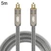 EMK YL/B 5m Transparent Gray Optical Fiber Audio Cable - 1