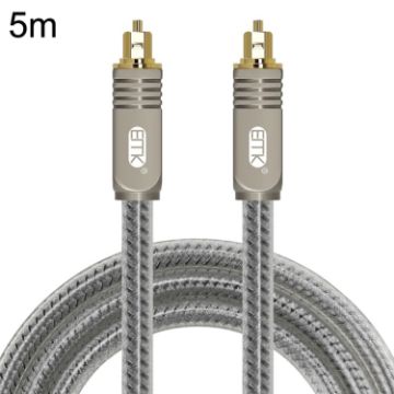EMK YL/B 5m Transparent Gray Optical Fiber Audio Cable - 1