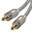 EMK YL/B 5m Transparent Gray Optical Fiber Audio Cable - 3