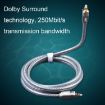 EMK YL/B 5m Transparent Gray Optical Fiber Audio Cable - 6
