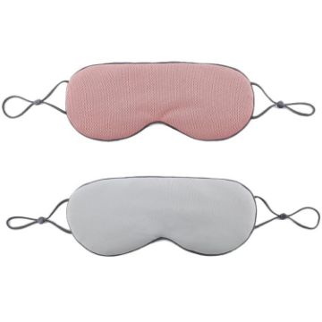 Double-sided Sleep Eye Mask Set - Lotus Pink & Gray Blue - 1
