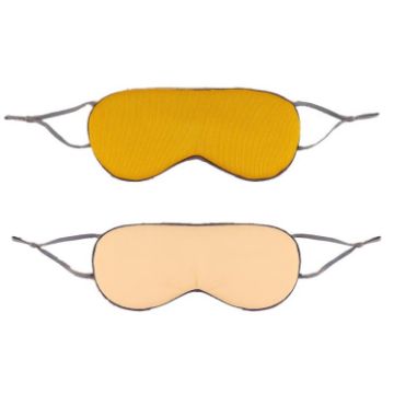 Double-sided Sleep Eye Mask Set: Ginger & Light Yellow, 2pcs - 1