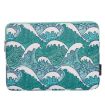 H3-04 15" Green Wave PU Leather Laptop Liner & Tablet Sleeve - 1