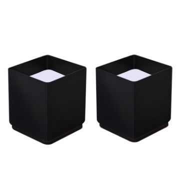 Square Carbon Steel Furniture Heightening Pads, 2pcs Set (Black) - 1