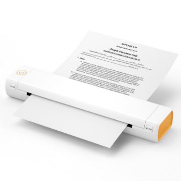 M08F Bluetooth Wireless A4 Portable Thermal Printer (White Orange) - 1