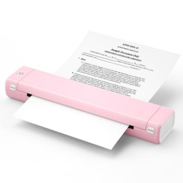 Bluetooth Wireless Handheld Thermal Printer - White Pink Letter Version - 1