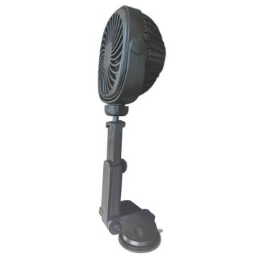 Black Suction Cup Fan for Car, Desktop, Dormitory, Office & Kitchen - 1