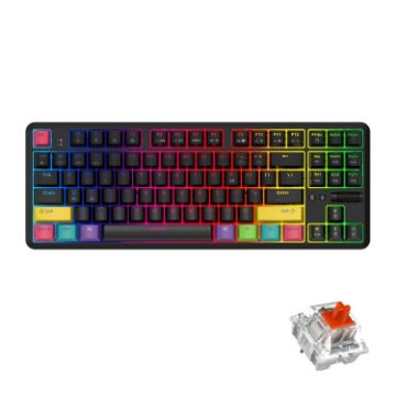 Ajazz K870T 87-Key RGB Mechanical Keyboard Red Shaft Black - 1