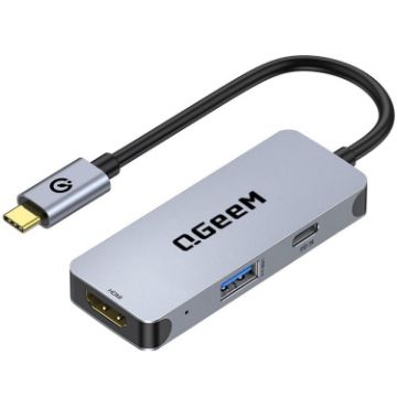 QGeeM UH03-1 USB3.0 3-in-1 Docking Station Type-C PD100W HUB - 1