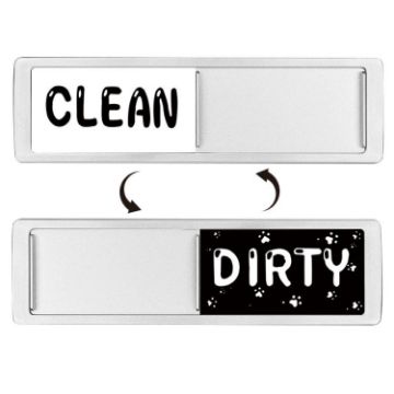 Dishwasher Magnet Clean Dirty Sign, Double-Sided Cat Claw Silver - 1