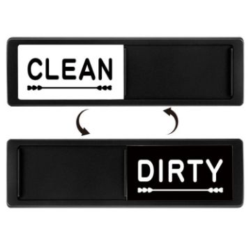 Clean Dirty Sign Dishwasher Magnet - Double-Sided (Black Love) - 1