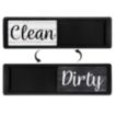 Black Wood Grain Double-Sided Clean Dirty Dishwasher Magnet Sign - 1