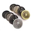 Bulldog Grinder 50mm Zinc Alloy, 4-Layer Ancient Silver Herb Grinder - 4