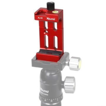 XILETU XJ-8 Red Aluminum Camera Tripod Mobile Phone Clip - 1