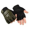 Children's Army Green Half-Finger Gloves for Skating & Riding - 1