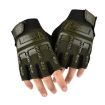 Children's Army Green Half-Finger Gloves for Skating & Riding - 2