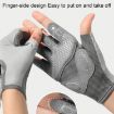 Yoga Sports Gloves, Non-slip Shock-absorbing, Size: S (Dark Night Black) - 4
