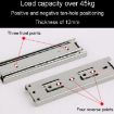 10cm Thickened Mute Drawer Track Rail - 4 Inch Three Sections Slide - 6