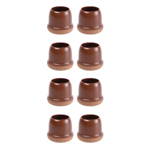Round Table & Chair Leg Covers - 8pcs Set, Light Brown, 1 Inch Medium - 1