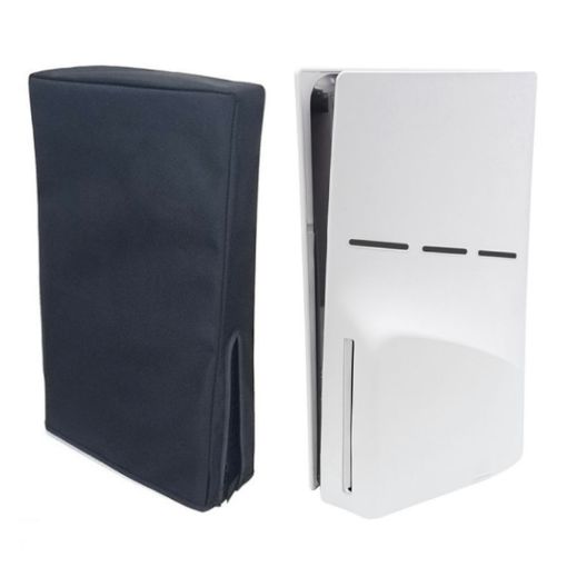 PS5 Slim Dust Cover Case, Vertical Black, Disc & Digital Host - 1