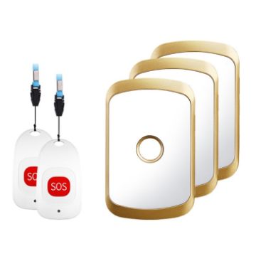 CACAZI C20 Wireless Elderly Emergency Pager, EU Plug (Gold) - 1