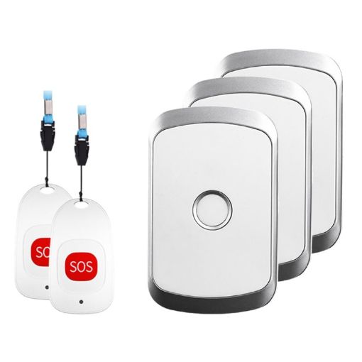 CACAZI C20 Emergency Wireless Pager for Elderly - EU Plug, Silver - 1