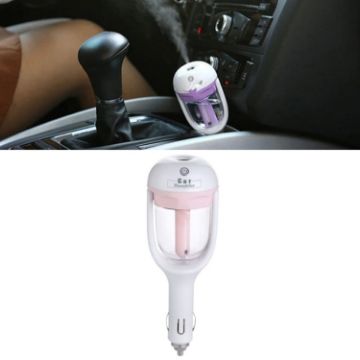 Pink Car Humidifier & Air Purifier with Negative Ion Aromatherapy - 1