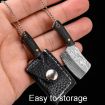 Colorful Wood Laser Pattern Mini Knife Keychain with Holster - 6