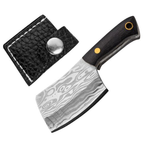 Portable Mini Knife Keychain with Holster, Black Handle Design - 1