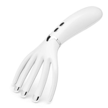 Electric Head Massager: Heated Vibration Comb, Pearl White - 1