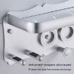 Wall Mounted Hair Dryer Holder Hole-Free Aluminum Shelf, Silver - 3