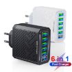 Multifunctional 6-Port USB Travel Charger, Pink US Plug - 2