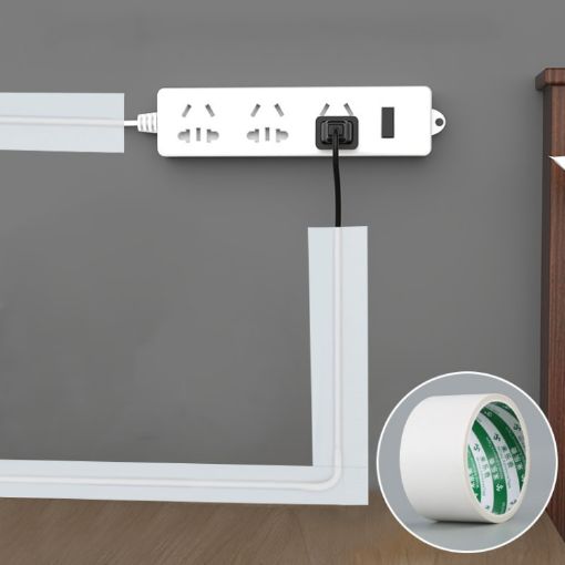 Anti-Biting Network Cable Organizer Tape, 50mmx5m, White Roll - 1