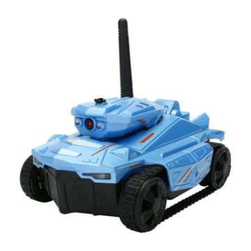 RC Tank Car Toy with 720P HD Camera & Real-time Surveillance (Blue) - 1